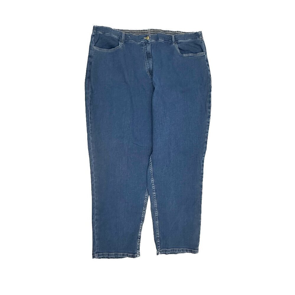 Blair Back Elastic Straight Women's size 24W Dark Wash Blue Denim jeans